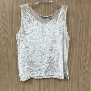 Chico's Off White Crushed Velvet Top Size 1 Medium